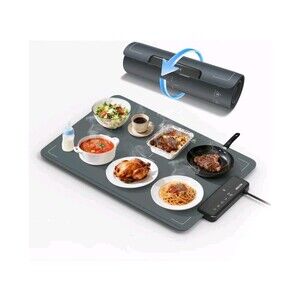 Portable Food Warmer Mat 24"x16" with 6 Temp Settings & Timer for Gatherings